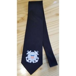 USCG Coast Guard Men's Tie Black With Emblem